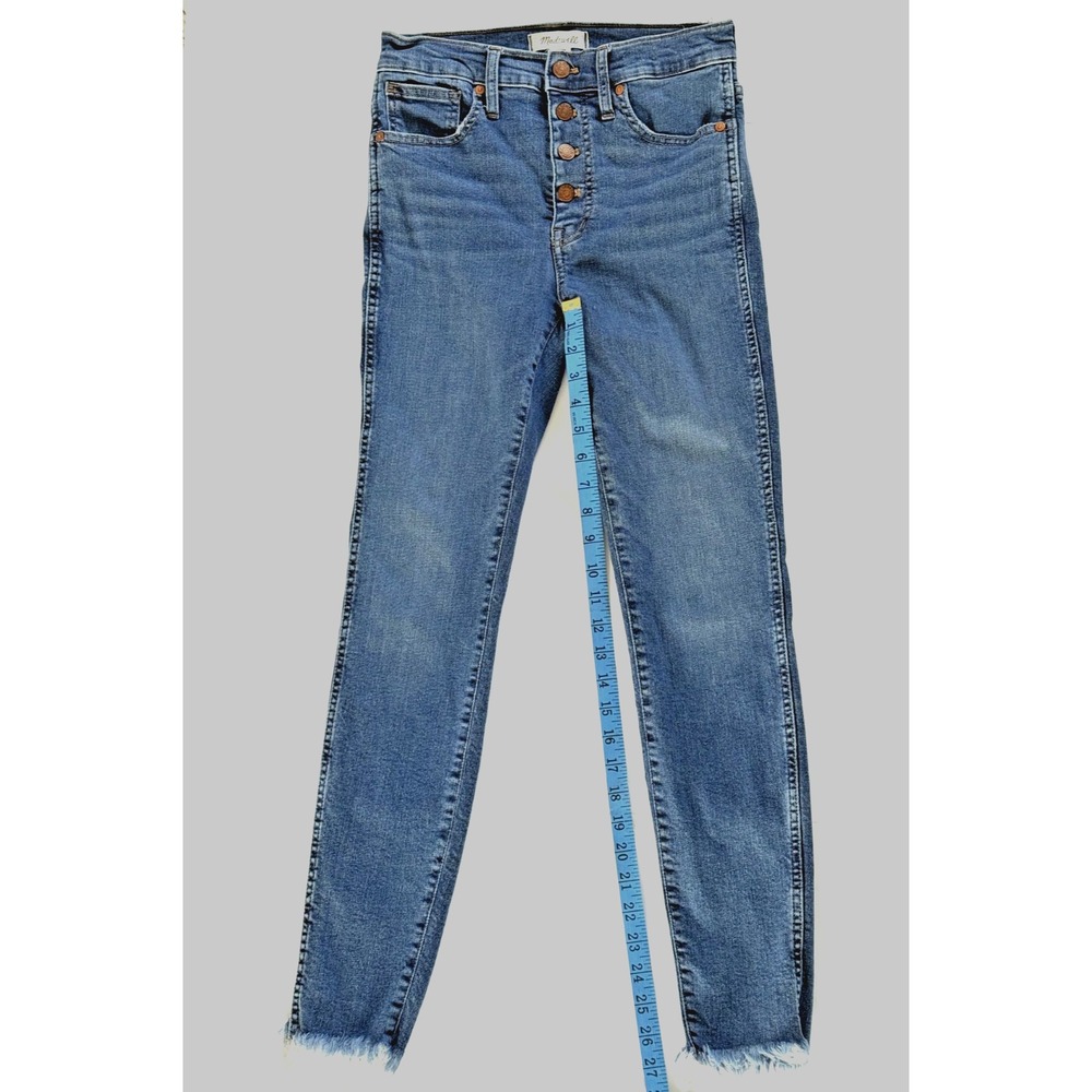 Madewell Brand Jeans Women's Size 26 10" High-Rise Skinny Button Fly Fringe‎ Hem